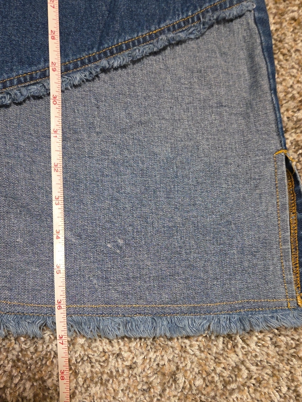 Vintage KYOTO CASUALS 100% Cotton Denim Chevron Patchwork Tank Dress - Blue - Picture 6 of 9